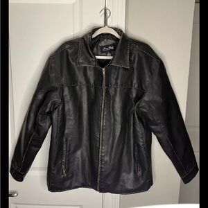 Simon Clark London Men’s Faux Leather Bomber Jacket Size: Medium